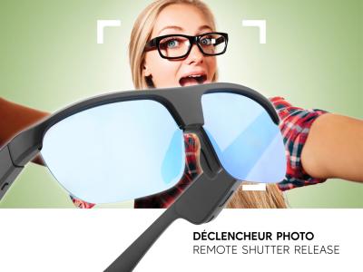 Lunettes connectées Mogie. - Modèle Atlas - Branches noires avec monture noire