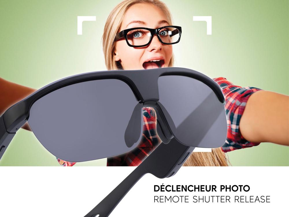 Lunettes connectées Mogie. - Modèle Atlas - Branches noires avec monture noire