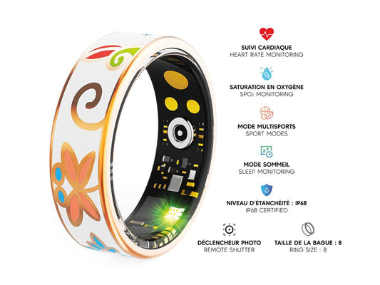 Bague connectée Mogie.avec écrin - Modèle Phoenix - Coloris Or Rose